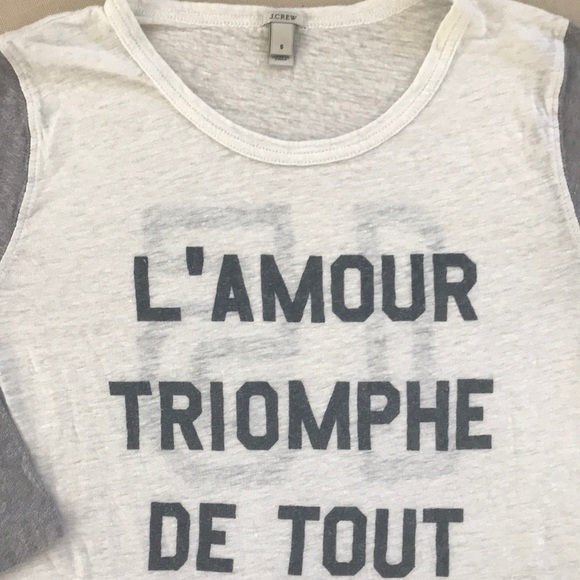 J.Crew L’Amour Triomphe de Tout Linen Baseball Tee - Picture 4 of 4